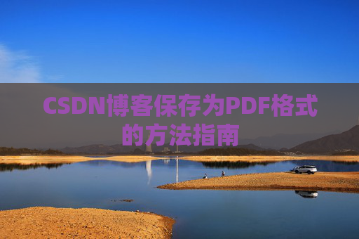 CSDN博客保存为PDF格式的方法指南
